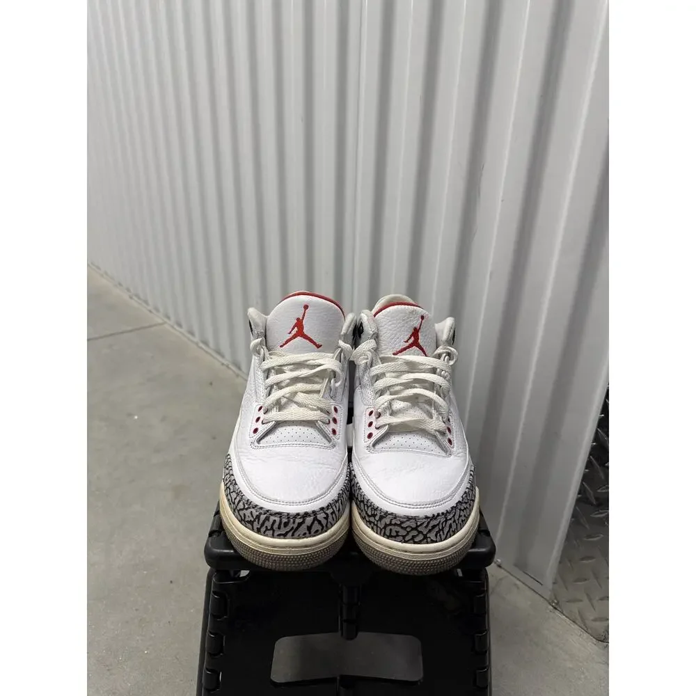 Nike Air Jordan 3 Hall of Fame White Cement 2018 Size 9.5 Men's - 136064-116
